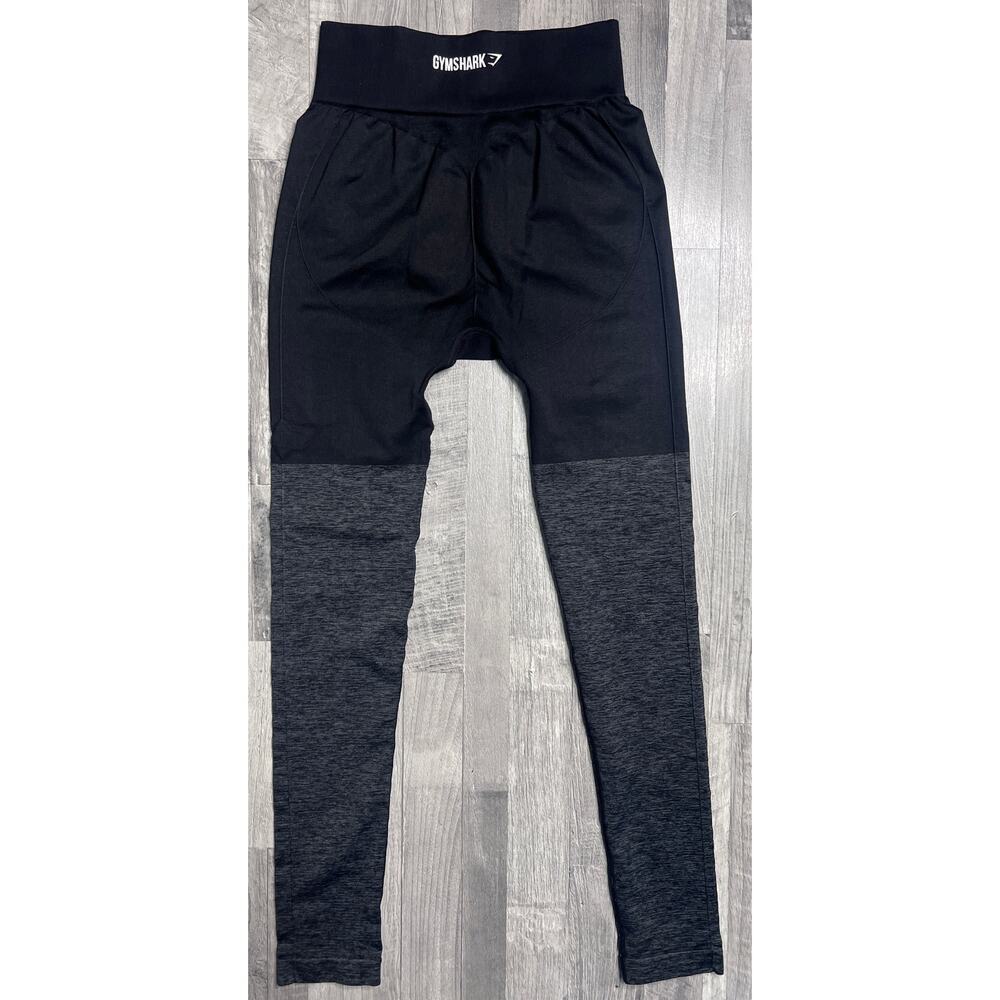 Gymshark Seamless High Waisted Leggings Women S/XS Black Gray Ombre Sculpt